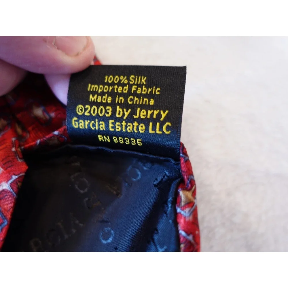 Jerry Garcia 2003 Sun Movement Collection 34 Neck Tie 100% Silk Vtg Dead‎ Red